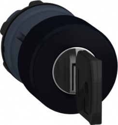 Drucktaster, Bund rund, schwarz, Frontring schwarz, Einbau-Ø 22 mm, ZB5AS72