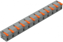 Leiterplattenklemme, 12-polig, RM 11.5 mm, 1,5 mm², 17.5 A, Push-in Käfigklemme, grau, 2601-1512