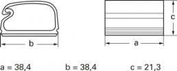 Befestigungssockel, max. Bündel-Ø 23.6 mm, PVC, lichtgrau, selbstklebend, (L x B x H) 38.35 x 1.51 x 21.34 mm