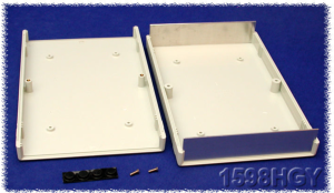 ABS Gerätegehäuse, (L x B x H) 280 x 200 x 40 mm, lichtgrau (RAL 7035), IP54, 1598HGY