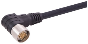 Sensor-Aktor Kabel, M23-Kabelstecker, abgewinkelt auf offenes Ende, 19-polig, 10 m, PUR, schwarz, 9 A, 21373400D74100
