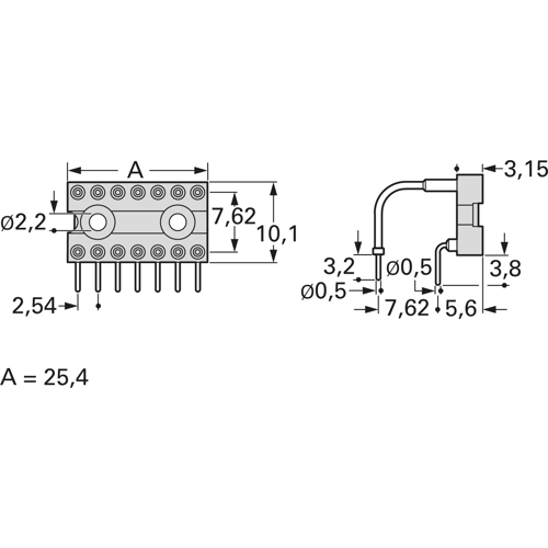 DIL 20 G Z Fischer Elektronik Halbleiterfassungen, Halterungen Bild 2