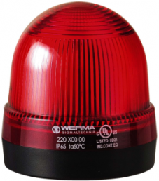 Dauerleuchte, Ø 75 mm, rot, 12-230 V AC/DC, Ba15d, IP65