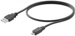 USB Adapterleitung, USB Stecker Typ A auf Micro-USB Stecker Typ B, 1.8 m, schwarz