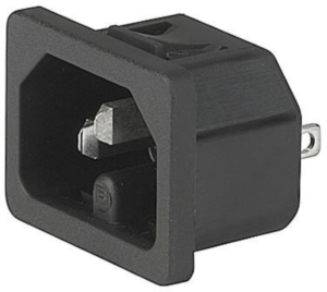 Stecker C16, 3-polig, Snap-in, Lötanschluss, schwarz, 6110.4112
