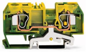 2-Leiter-Schutzleiterklemme, Federklemmanschluss, 0,2-10 mm², 1-polig, 53 A, 6 kV, gelb/grün, 284-907