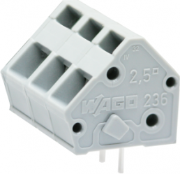 WAGO 804-303 Federkraftklemmblock 2.50 mm² Polzahl (num) 3 Grau, Weiß 1 St.
