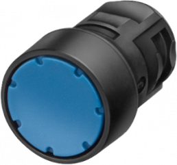 Drucktaster, unbeleuchtet, tastend, Bund rund, blau, Einbau-Ø 16 mm, 3SB2000-0AF01
