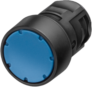 Drucktaster, unbeleuchtet, tastend, Bund rund, blau, Einbau-Ø 16 mm, 3SB2000-0AF01