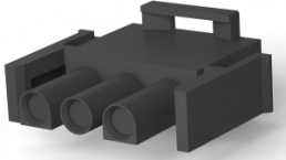 Steckergehäuse, 3-polig, RM 6.35 mm, gerade, schwarz, 1-350766-9