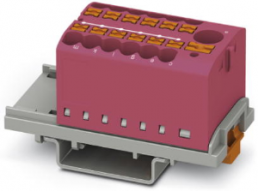 Verteilerblock, Push-in-Anschluss, 0,14-4,0 mm², 13-polig, 24 A, 8 kV, pink, 3273105