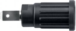 4 mm Buchse, Flachsteckanschluss, Einbau-Ø 12.2 mm, CAT III, schwarz, SEPB 6451 NI / SW
