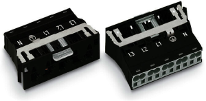 Stecker, 5-polig, Snap-in, Federklemmanschluss, 0,5-4,0 mm², schwarz, 770-715/007-000