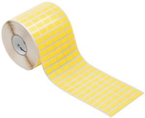 Baumwollgewebe Etikett, (L x B) 17 x 9 mm, gelb, Rolle mit 10000 Stk