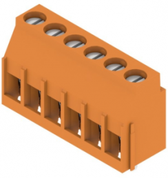 Leiterplattenklemme, 6-polig, RM 5.08 mm, 0,08-6,0 mm², 20 A, Zugbügel, orange, 1001870000
