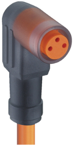 Sensor-Aktor Kabel, M8-Kabeldose, abgewinkelt auf offenes Ende, 3-polig, 2 m, PVC, orange, 4 A, 11318