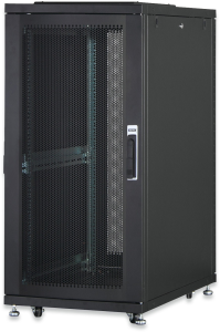 36 HE Serverschrank, perforierte Stahltüren, (H x B x T) 1785 x 600 x 1000 mm, IP20, Stahlblech, schwarz, DN-19 SRV-36U-B-1