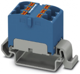 Verteilerblock, Push-in-Anschluss, 0,2-6,0 mm², 6-polig, 32 A, 6 kV, blau, 3273660