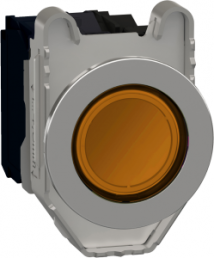 Drucktaster, beleuchtbar, Bund rund, orange, Frontring schwarz, Einbau-Ø 30.5 mm, XB4FW35B5