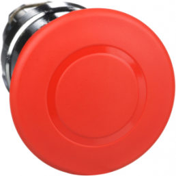 Drucktaster, Bund rund, rot, Frontring silber, Einbau-Ø 22 mm, ZB4BT84