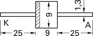 Gleichrichterdiode, 1000 V, 6 A, P-6, R250S-T