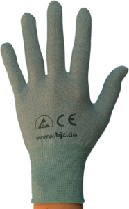 ESD-Handschuhe aus Polyesterstrickgewebe mit carb. Fasern, Größe XL