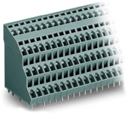 Leiterplattenklemme, 96-polig, RM 5 mm, 0,08-2,5 mm², 18 A, Käfigklemme, grau, 738-124