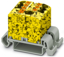 Verteilerblock, Push-in-Anschluss, 0,14-4,0 mm², 7-polig, 24 A, 8 kV, gelb/schwarz, 3273218
