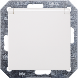 SCHUKO-Steckdose mit Klappdeckel, weiß, 16 A/250 V, Deutschland, IP20, 5UB1917
