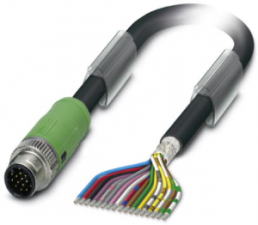 Sensor-Aktor Kabel, M12-Kabelstecker, gerade auf offenes Ende, 17-polig, 10 m, PUR/PVC, schwarz, 1.5 A, 1430239