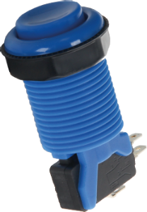Druckschalter, blau, unbeleuchtet, 3 A/250 V, Einbau-Ø 27.5 mm, BUTTON-BLUE