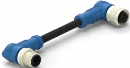 Sensor-Aktor Kabel, M12-Kabelstecker, abgewinkelt auf M12-Kabeldose, abgewinkelt, 2-polig, 0.5 m, PVC, schwarz, 4 A, T4162214002-001