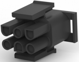Steckergehäuse, 6-polig, RM 6.35 mm, gerade, schwarz, 794535-1