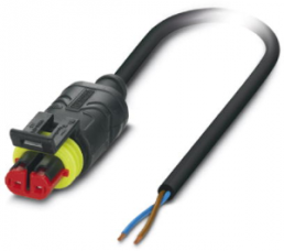 Sensor-Aktor Kabel, Kabeldose auf offenes Ende, 2-polig, 1.5 m, PUR, schwarz, 8 A, 1410748