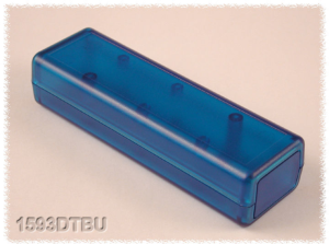 ABS Gerätegehäuse, (L x B x H) 114 x 36 x 25 mm, blau/transparent, IP54, 1593DTBU