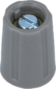 Drehknopf, 4 mm, Kunststoff, grau, Ø 10 mm, H 14 mm, A2510048