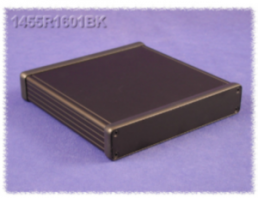 Aluminium-Druckguss Gehäuse, (L x B x H) 160 x 165 x 30 mm, schwarz (RAL 9005), IP54, 1455R1601BK