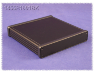 Aluminium-Druckguss Gehäuse, (L x B x H) 160 x 165 x 30 mm, schwarz (RAL 9005), IP54, 1455R1601BK