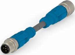 Sensor-Aktor Kabel, M12-Kabelstecker, gerade auf M12-Kabeldose, gerade, 5-polig, 0.5 m, PUR, grau, 4 A, T4162123005-001