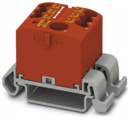 Verteilerblock, Push-in-Anschluss, 0,14-4,0 mm², 7-polig, 24 A, 8 kV, rot, 3273202