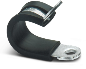 Kabelschelle, max. Bündel-Ø 13 mm, Stahl, verzinkt, schwarz/silber