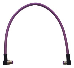 Sensor-Aktor Kabel, M12-Kabelstecker, abgewinkelt auf M12-Kabeldose, abgewinkelt, 4-polig, 0.5 m, TPE, violett, 21349091487005