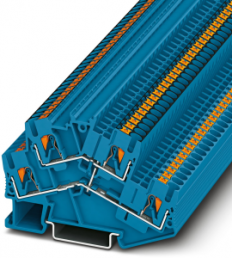 Doppelstockklemme, Push-in-Anschluss, 0,14-4,0 mm², 4-polig, 22 A, 6 kV, blau, 3210212