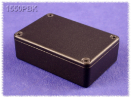 Aluminium Druckgussgehäuse, (L x B x H) 80 x 55 x 21 mm, schwarz (RAL 9005), IP54, 1550PBK