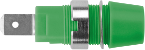 4 mm Buchse, Flachsteckanschluss, Einbau-Ø 12.2 mm, CAT III, grün, SAB 7560 NI / GN