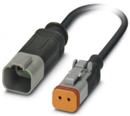 Sensor-Aktor Kabel, Kabelstecker auf Kabeldose, 2-polig, 0.3 m, PUR, schwarz, 8 A, 1414991