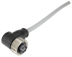 Sensor-Aktor Kabel, 7/8"-Kabelstecker, abgewinkelt auf 7/8"-Kabeldose, abgewinkelt, 4-polig + PE, 0.3 m, PUR, schwarz, 21349899598003