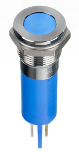 LED-Signalleuchte, 24 V (DC), blau, 330 mcd, Einbau-Ø 12 mm, RM 2.54 mm, LED Anzahl: 1