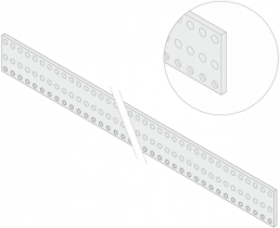 Lochschiene zur Steckverbindermontage an einer Tragschiene, konform zu EN 60603-2, DIN 41612, 75 TE