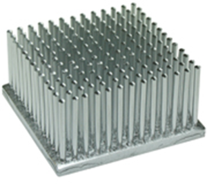 Stiftkühlkörper, 50 x 50 x 25 mm, 2.4 bis 0.5 K/W, Aluminium natur